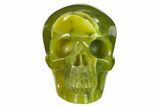Realistic, Polished Jade (Nephrite) Skull #151131-1